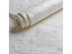 现代简约浮雕墙纸卧室客厅背景花卉图案3D质感锦缎壁纸家居装饰