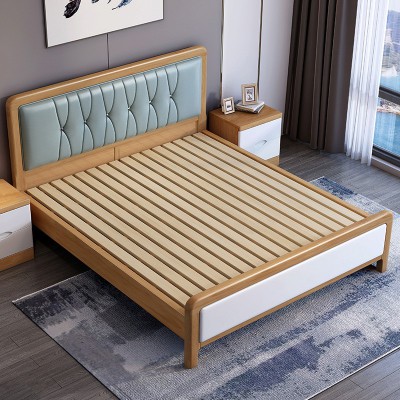 实木床1.5米单人床现代简约1.8米双人主卧抽屉储物气压高箱婚床图4