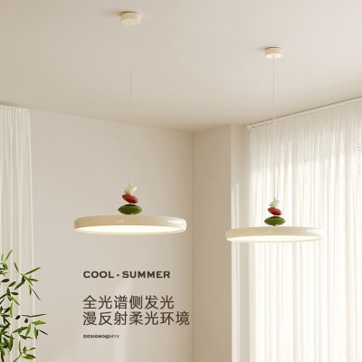 全光谱飞碟餐厅灯现代简约飞盘吊灯餐桌家用感奶油风M豆灯图2