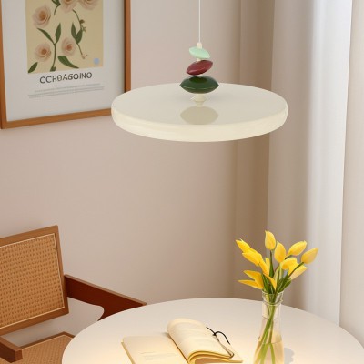 全光谱飞碟餐厅灯现代简约飞盘吊灯餐桌家用感奶油风M豆灯图1