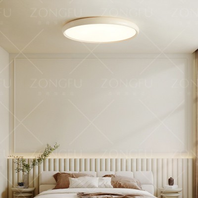 奶油风卧室吸顶灯极简圆形主卧房间灯侘寂风护眼书房吸顶灯图2