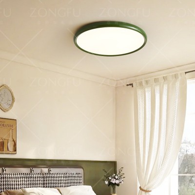 奶油风卧室吸顶灯极简圆形主卧房间灯侘寂风护眼书房吸顶灯图3