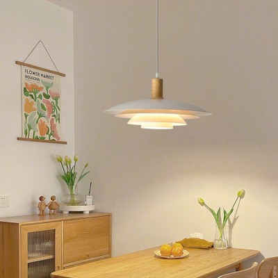 北欧餐厅吊灯丹麦设计师款ph5飞碟原木中古奶油风日式复古餐桌灯