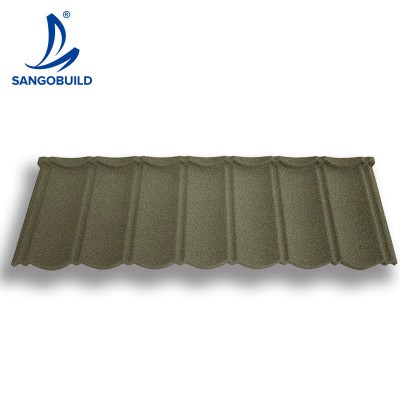 杭州定制彩石金属瓦新型镀铝锌钢板屋面建材仿古屋顶防别墅小区
