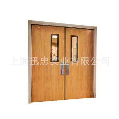 甲乙级90分钟木质防火门单开 楼梯口通道双开逃生门带玻一门一证图3