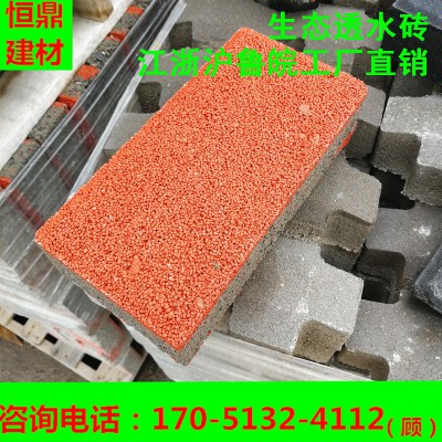 江苏厂家供应红色透水砖 渗水砖 60厚80厚生态透水砖 园林广场砖