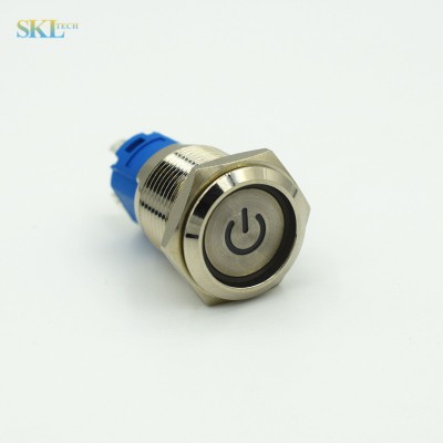 16MM金属按钮开关自锁式带灯防水 电源设备启动改装圆形开关
