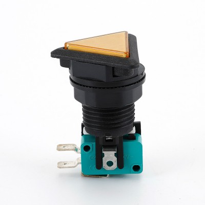 亿伟YW3-605微动开关 三角形带黄灯塑料按钮开关 方向标示三角键