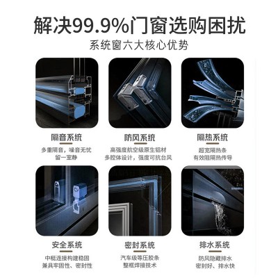 断桥铝门窗铝合金窗定制封阳台别墅隔音轻奢系统窗户平开窗落地窗