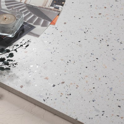 简洁小颗粒彩色水磨石瓷砖仿古地砖600×1200咖啡色客厅墙砖工装