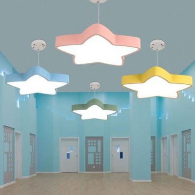 星星吊灯幼儿园大厅五角星吸顶灯培训班教室儿童舞蹈室卧室吊灯