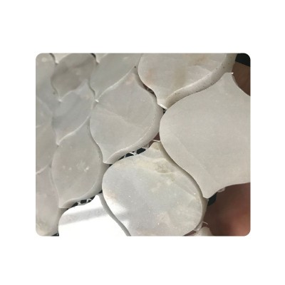 厂家供应玉石马赛克冰裂纹白色电视背景墙卫生间天然大理石外墙