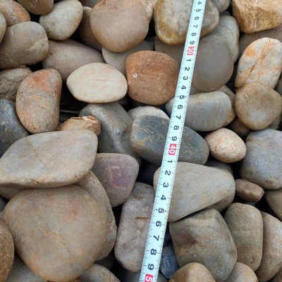 球石 厂家批发工程铺路园林造景杂色鹅卵石污水处理滤料黄白石头