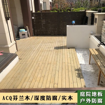 户外深度防腐木地板露台芬兰木防腐实木板材阳台庭院室外木板批发图2