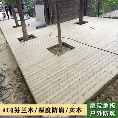 户外深度防腐木地板露台芬兰木防腐实木板材阳台庭院室外木板批发图3