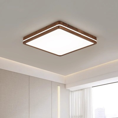 新中式客厅灯简约长方形大厅灯全光谱中式护眼灯胡桃木实木吸顶灯图4