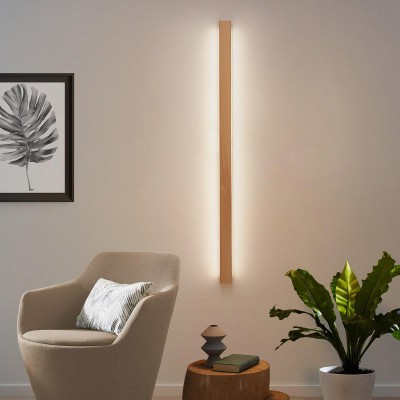线条简约实木长条壁灯镜前灯背景墙灯酒店门厅卧室床头LED实木灯图4