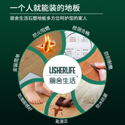 spc石塑地板锁扣耐磨防水卡扣式免胶阻燃商用石晶地板批发家用图3