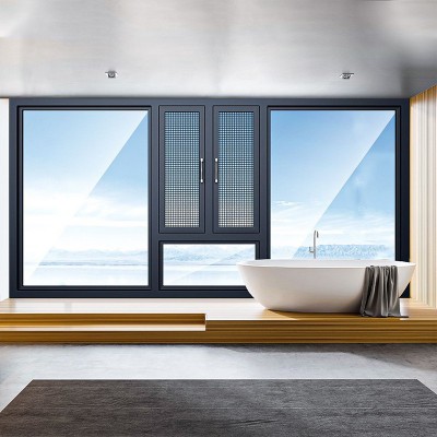 工厂直销断桥铝门窗封阳台平开推拉落地窗纱一体隔音玻璃系统窗户图2