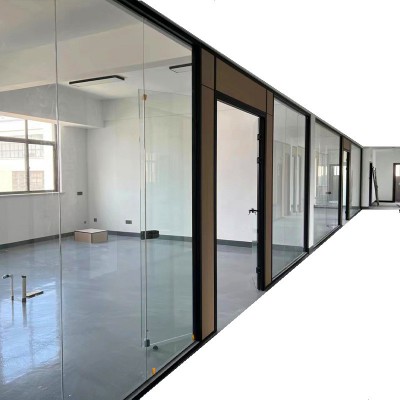 商务写字楼办公室厂房玻璃隔断快装单玻全景铝合金钢化玻璃高隔断图4