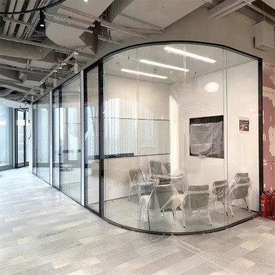 办公室玻璃隔断墙双玻内置百叶隔断写字楼铝合金钢化玻璃隔断墙图2