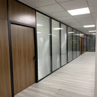 办公室玻璃隔断墙双玻内置百叶隔断写字楼铝合金钢化玻璃隔断墙图1