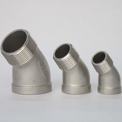 不锈钢45度内外牙弯头 45度内外丝弯头公母牙转换弯头美制NPT螺纹