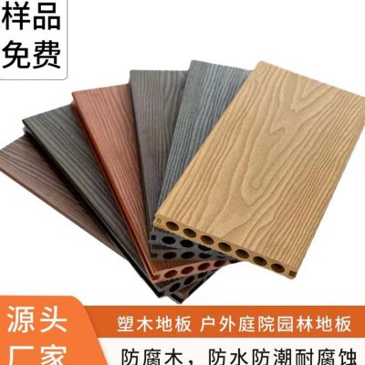 二代共挤木塑地板3D浮雕纹在线压花户外塑木地板防腐防水露台庭院图2