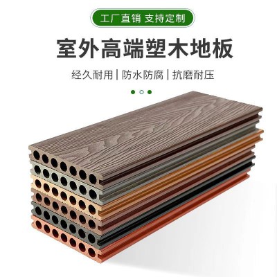 二代共挤木塑地板3D浮雕纹在线压花户外塑木地板防腐防水露台庭院图5