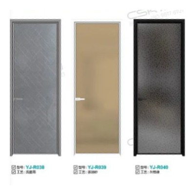 卫生间平开门极窄灰油砂玻璃门钛镁合金厕所门窄边框铝合金平开门