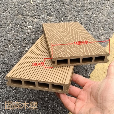 外贸WPC方孔木纹木塑地板户外庭院3D压花公园栈道塑木优质防腐图3