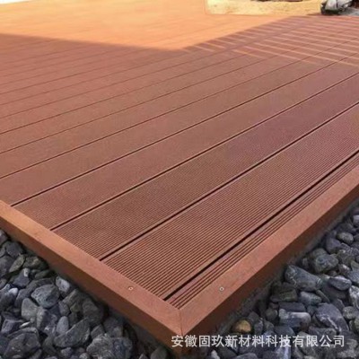厂家直销WPC Decking实心直纹塑木地板户外木塑3CM厚防腐露台室外图2