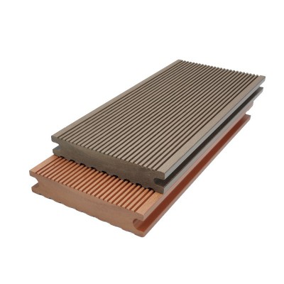 厂家直销WPC Decking实心直纹塑木地板户外木塑3CM厚防腐露台室外图4