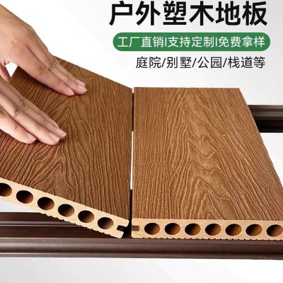 二代共挤塑木地板户外围栏防腐木塑地板露台阳台花园室外庭院塑木图1