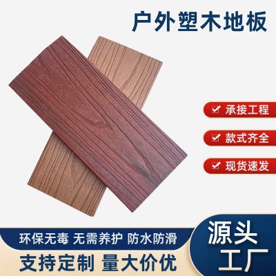 厂家直供二代共挤圆孔塑木地板室外庭院阳台地板自铺pvc塑木地板图1