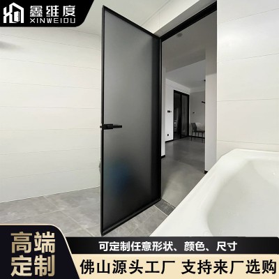 灰油砂极窄卫生间门超白长虹玻璃浴室厕所洗手间铝合金油砂玻璃门