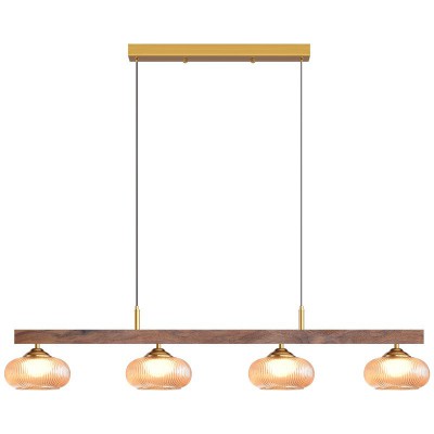 中古风餐厅吊灯美式复古实木感全光谱护眼灯餐桌吧台氛围感灯图4