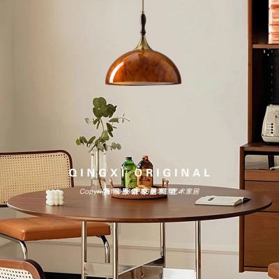 美式复古餐厅吧台岛台吊灯中古vintage设计师民宿咖啡厅彩绘灯具图3