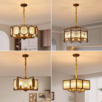 法式复古风卧室吊灯亚克力中古餐厅南洋侘寂风新中式儿童房吊灯具图2