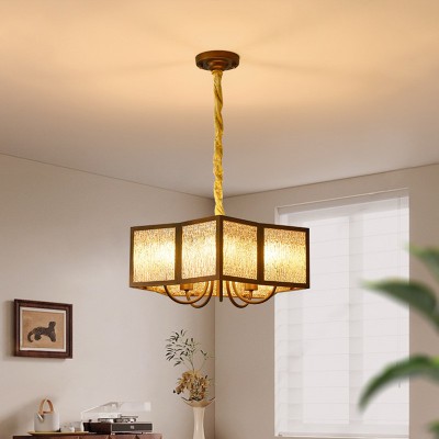 法式复古风卧室吊灯亚克力中古餐厅南洋侘寂风新中式儿童房吊灯具图1