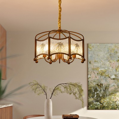 法式复古风卧室吊灯亚克力中古餐厅南洋侘寂风新中式儿童房吊灯具图3