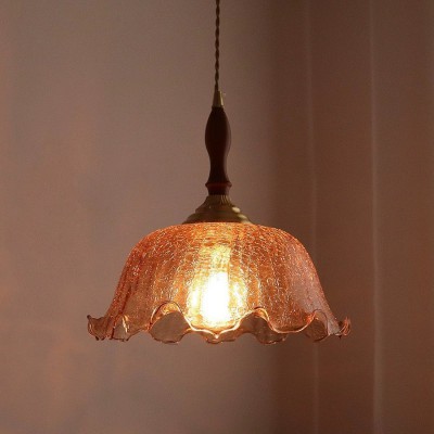 日式复古黄铜裂纹玻璃吊灯卧室床头民宿餐厅吧台玄关过道阳台灯具图3