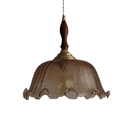 日式复古黄铜裂纹玻璃吊灯卧室床头民宿餐厅吧台玄关过道阳台灯具图4