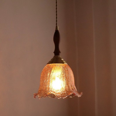 日式复古黄铜裂纹玻璃吊灯卧室床头民宿餐厅吧台玄关过道阳台灯具图5