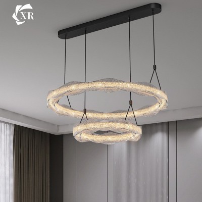 意式极简客厅树脂吊灯现代轻奢大气圆环形大厅餐桌灯全光谱护眼灯