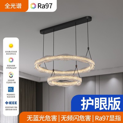 意式极简客厅树脂吊灯现代轻奢大气圆环形大厅餐桌灯全光谱护眼灯图3