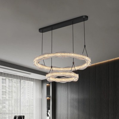 意式极简客厅树脂吊灯现代轻奢大气圆环形大厅餐桌灯全光谱护眼灯图2