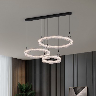 意式极简客厅树脂吊灯现代轻奢大气圆环形大厅餐桌灯全光谱护眼灯图4