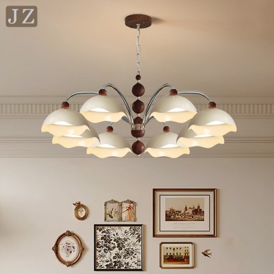 奶油中古风蛋壳吊灯客厅主灯2025年新款护眼法式风餐桌餐厅卧室灯图2