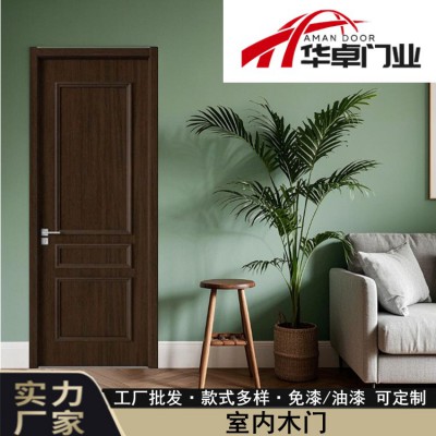 出口木门非洲欧洲南美中东PVC MDF 木门批发免漆室内卧室木门